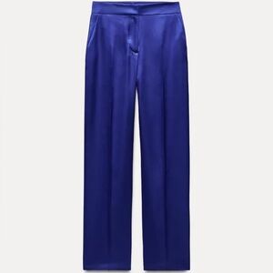 Zara Satin dress pants cobalt blue | NWT XS